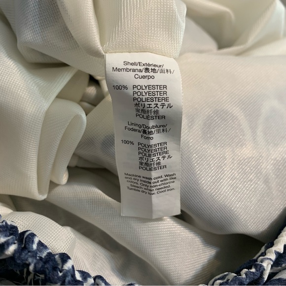 Gap Blue Abstract Print Lined A-Line Maxi Skirt Elastic Waist Large - Picture 7 of 10